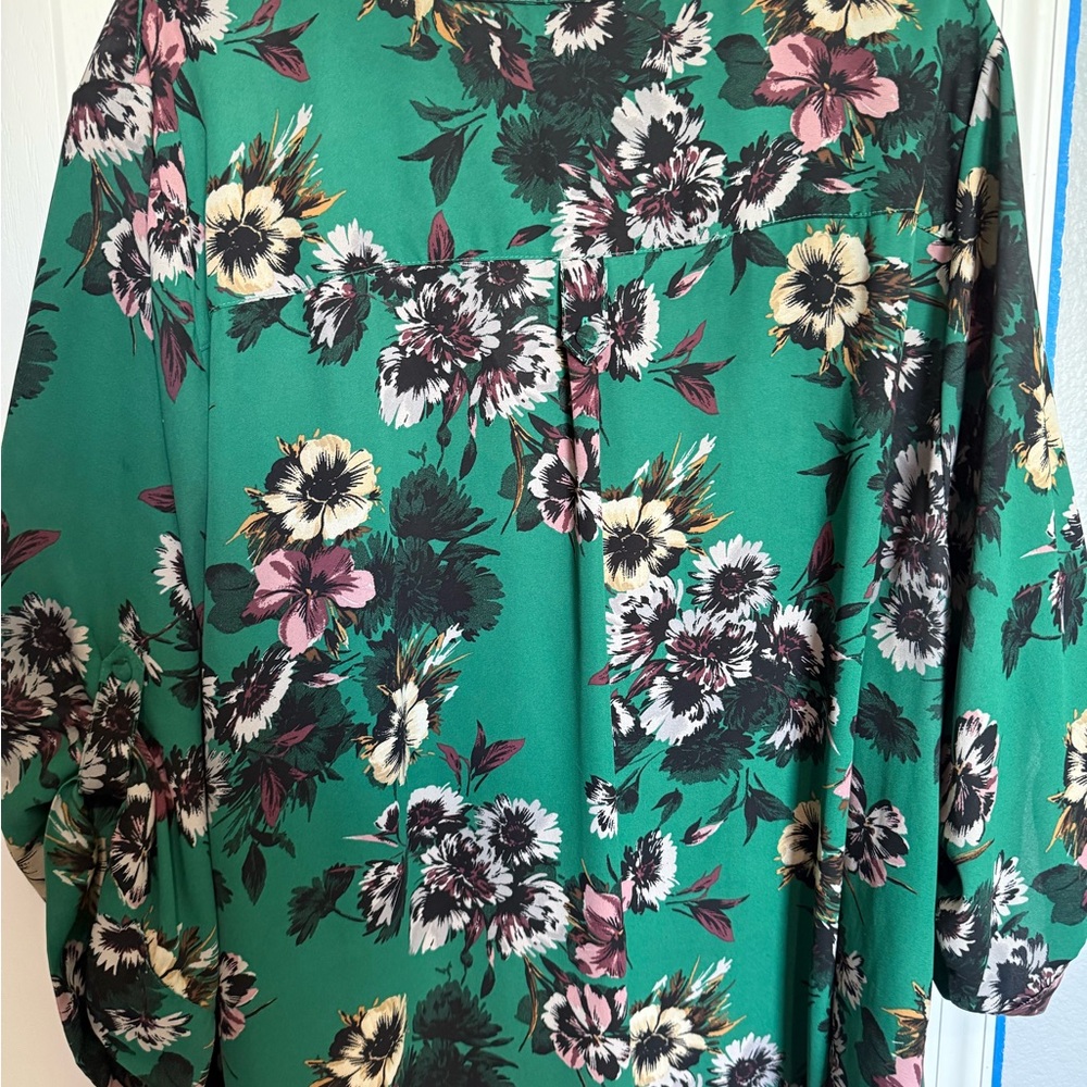 Torrid Emerald Floral Blouse